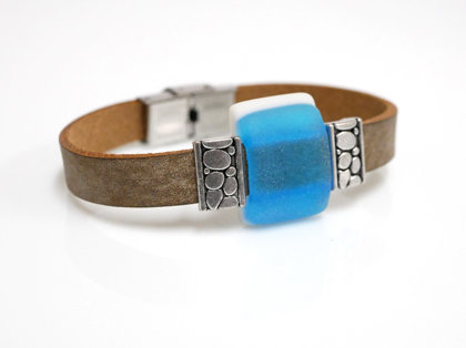 Armband braun-acqua