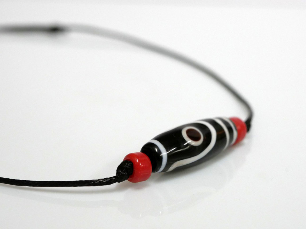 Kette sportlich scwarz - rot